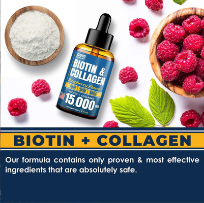 OEM Oral Liquid Biotin Collagen For Hair Growth And Skin Health Drops Liquid Collagen And Biotin