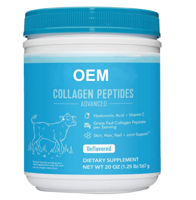 OEM Supply Collagen Peptides Powder with Hyaluronic Acid and Vitamin C Unflavored 20 oz 10 oz
