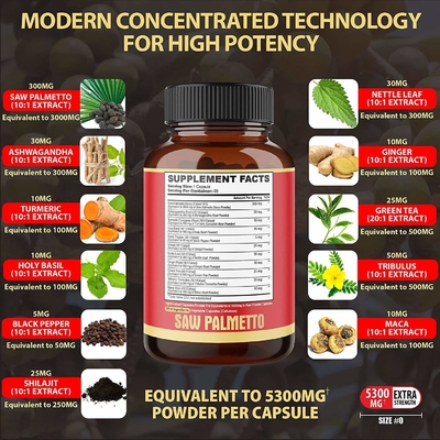 OEM prostate health supplement containing Ashwagandha suitable for male hair growth saw palm powder