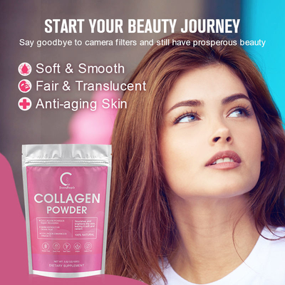 OEM Collagen Peptide Powder For Skin Whitening Digestive Enzymes Non GMO Gluten Free