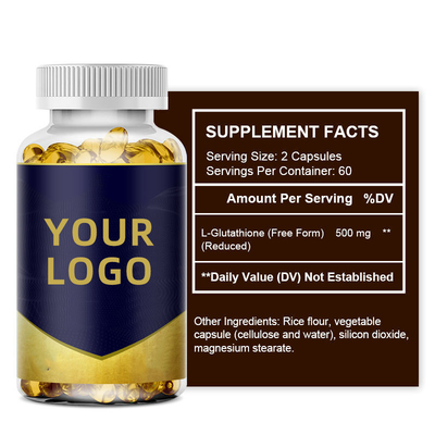 OEM Wholesale 60pcs glutathione 500mg capsules Beauty Skin Whitening Product Glutathione Capsule