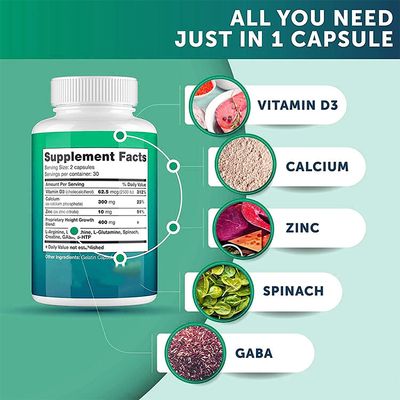 0.5g / Capsules OEM Height Growth Capsules Enhance Bone Strength With Calcium