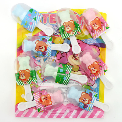 Bagged Pressed Candy Teddy Bear Lollipop / Bear Tablet Lollipop Candy OEM