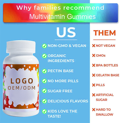 Sugar Free Kids Multivitamin Gummies Chewable Probiotics Biotin Vitamins A C D E B Zinc