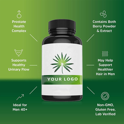 2 Capsules Herbal Supplement For Men Prostate Health Hair Urinary Health 100 Capsules