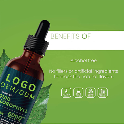 OEM/ODM Chlorophyll Liquid Drops 100% All-Natural Concentrate Energy Booster, Digestion And Immune System Supports