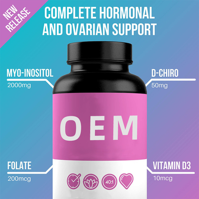 Anti Fatigue Women'S Hormone Support Supplements With D-Chiro Inositol Folate Vitamin D3 Supplement