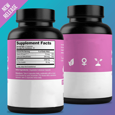 Anti Fatigue Women'S Hormone Support Supplements With D-Chiro Inositol Folate Vitamin D3 Supplement